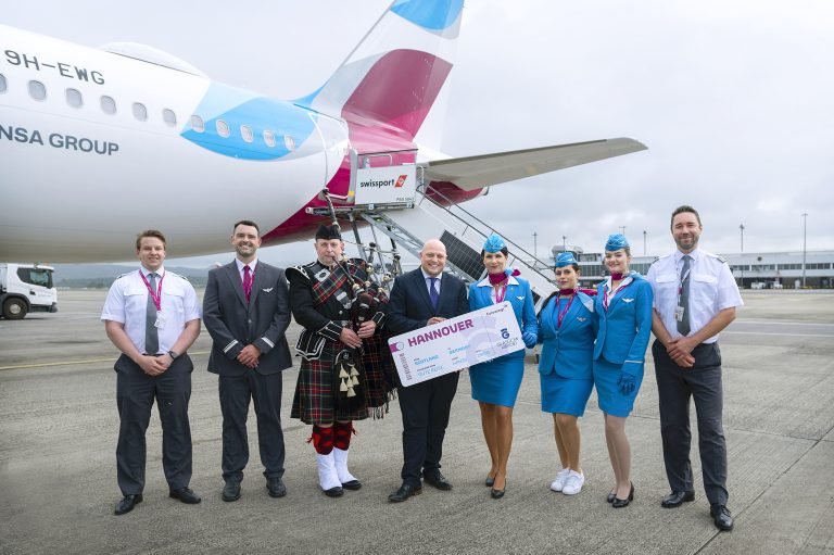 Eurowings Inaugural Flight to Hanover Departs from Glasgow Airport